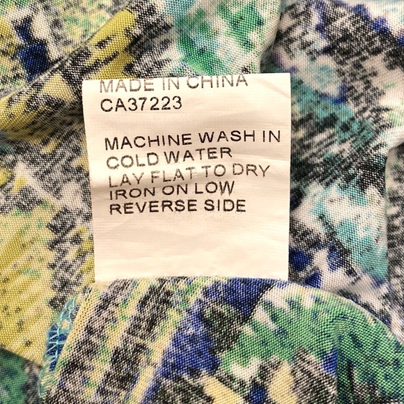 Creation Blue Turquoise Green Aztec Tribal Print Sleeveless Swing Midi Dress S - Picture 12 of 12